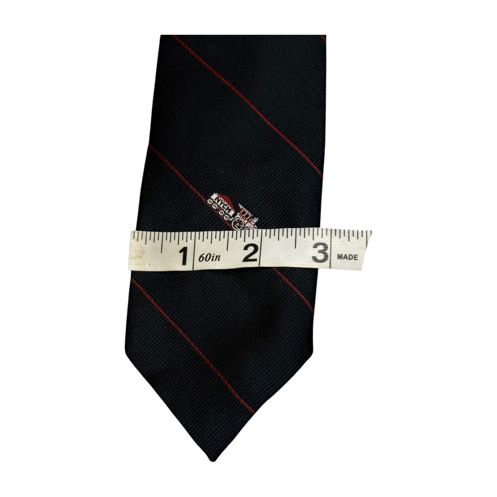 New York Central Mutual Vintage NYCM Navy Train Novelty Tie - Picture 6 of 6